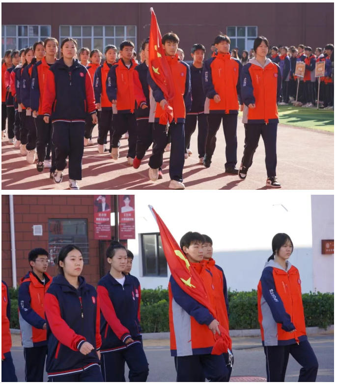 精英华唐艺术高中升旗仪式